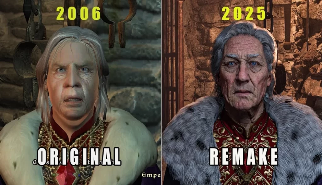 Oblivion Remastered comparação