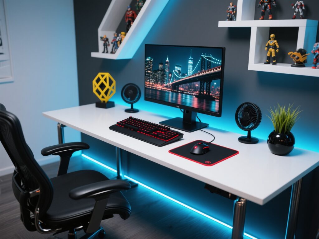 Decoração de mesa de computador