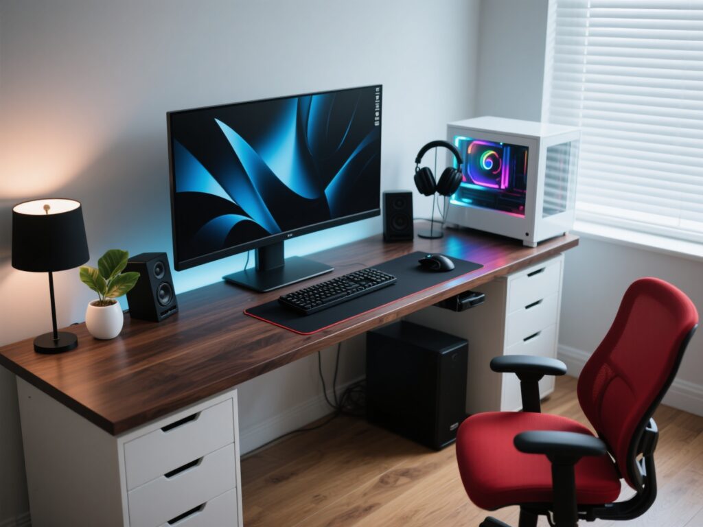 Decoração de mesa de computador