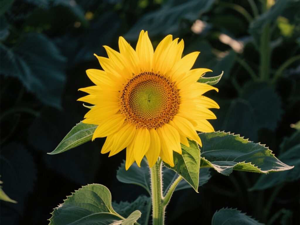 Girassóis no jardim