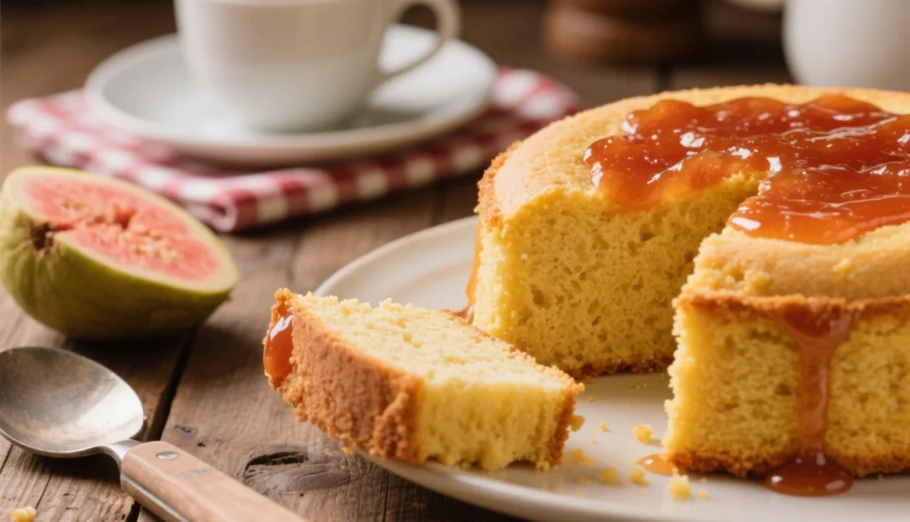 Receita de Bolo de Fubá com Goiabada no Liquidificador