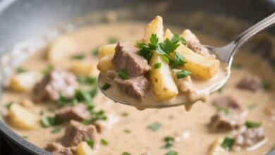 Receita de Carne com Creme de Batatas