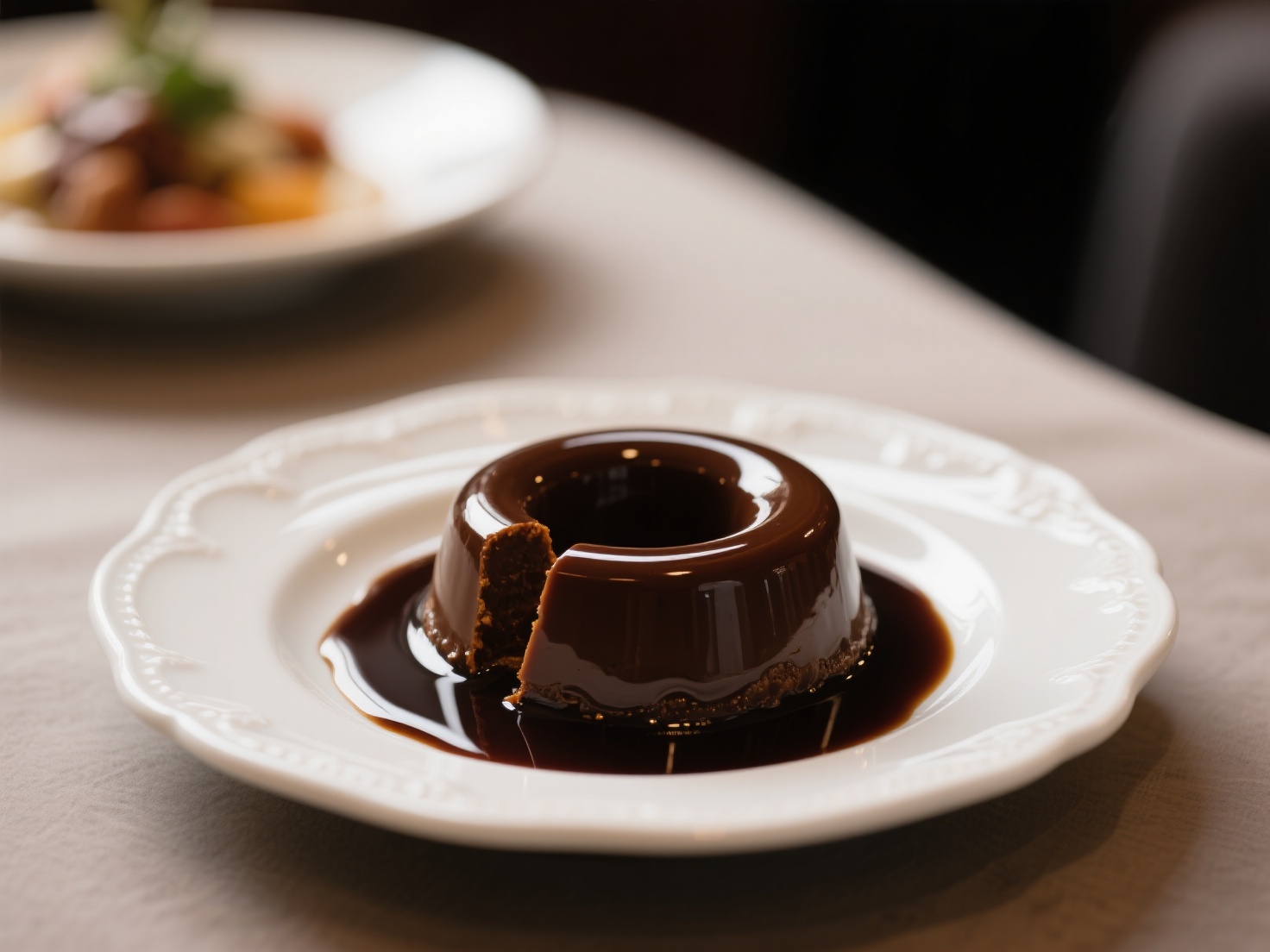Pudim de café cremoso com calda de caramelo