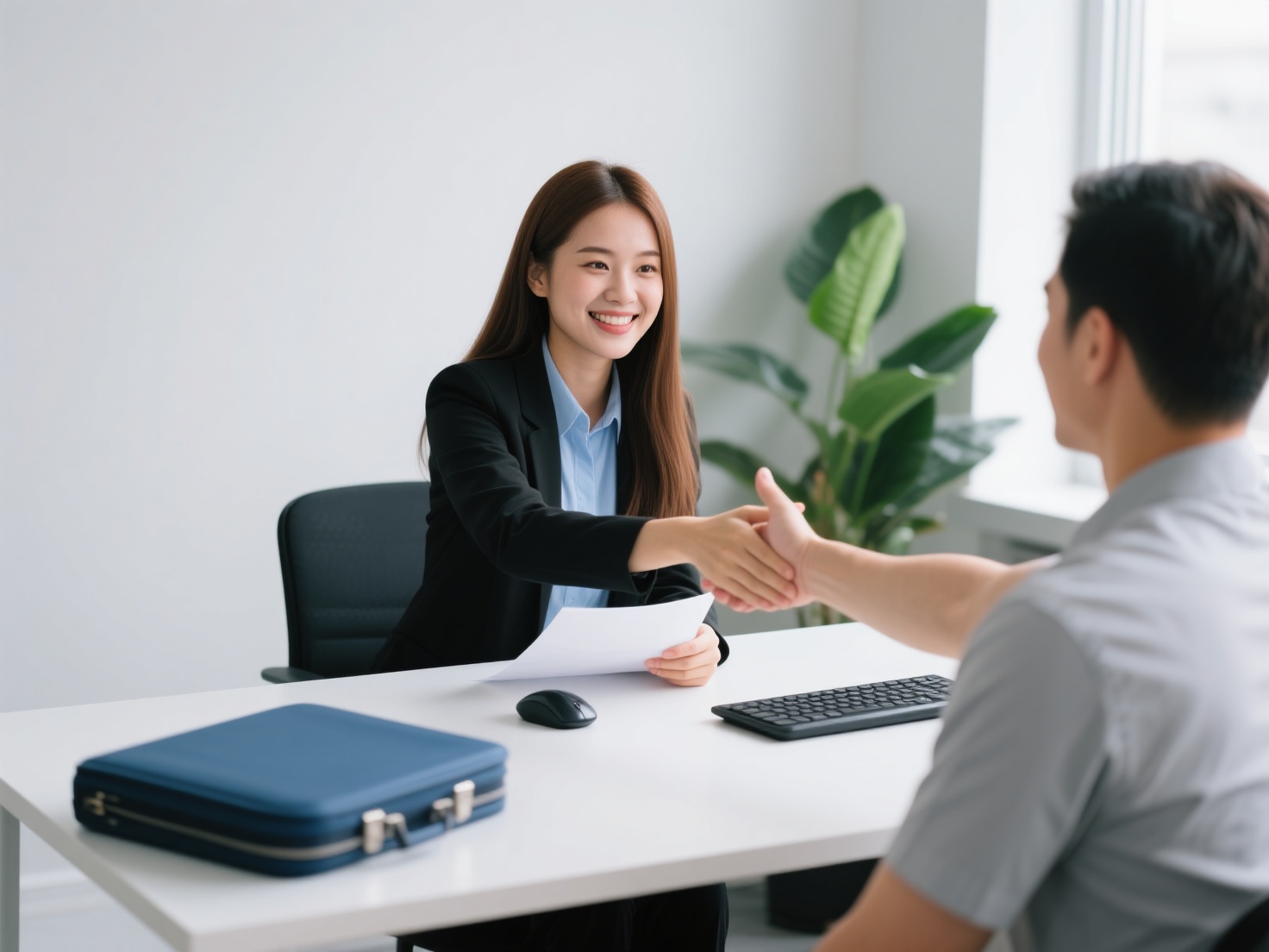 Pessoa confiante em entrevista de emprego